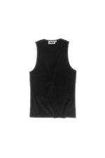 AICI BLACK RIBBED SINGLET