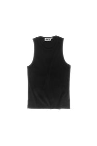 AICI BLACK RIBBED SINGLET